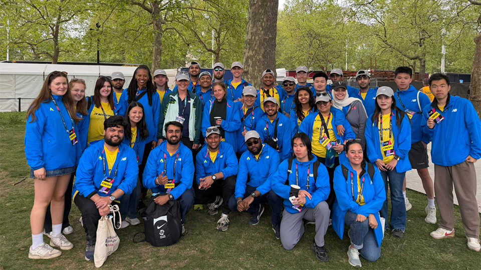Students volunteering at the London Marathon 2026