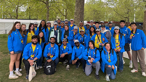 Student volunteering at the London Marathon 2026